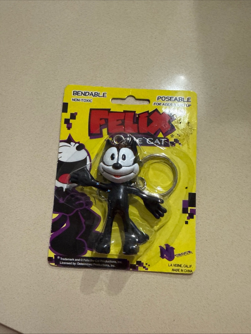 Felix the Cat Bendable Keychain - Black & White